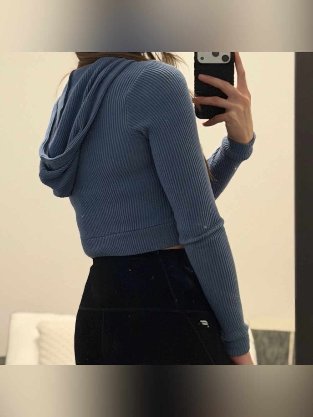 NO BOUNDARIES Cropped Ribbed Zip-Up Hoodie - Picture 5 of 5